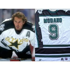 Mike MODANO #9 Dallas Stars 90s STARTER jersey XL white home NHL hockey vintage